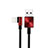 Cavo da USB a Cavetto Ricarica Carica D19 per Apple iPad Mini 3 Rosso