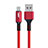 Cavo da USB a Cavetto Ricarica Carica D21 per Apple iPhone 6 Plus Rosso