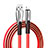 Cavo da USB a Cavetto Ricarica Carica D25 per Apple iPad 3 Rosso