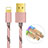 Cavo da USB a Cavetto Ricarica Carica L01 per Apple iPhone 13 Pro Max Oro Rosa