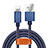Cavo da USB a Cavetto Ricarica Carica L04 per Apple iPhone 11 Pro Max Blu