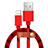 Cavo da USB a Cavetto Ricarica Carica L05 per Apple iPhone 11 Pro Max Rosso