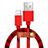 Cavo da USB a Cavetto Ricarica Carica L05 per Apple iPhone 13 Rosso