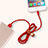Cavo da USB a Cavetto Ricarica Carica L05 per Apple iPhone 5C Rosso