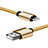 Cavo da USB a Cavetto Ricarica Carica L07 per Apple iPhone 12 Pro Max Oro