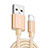 Cavo da USB a Cavetto Ricarica Carica L08 per Apple iPad Pro 12.9 Oro