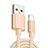 Cavo da USB a Cavetto Ricarica Carica L08 per Apple iPhone 13 Mini Oro