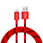 Cavo da USB a Cavetto Ricarica Carica L10 per Apple iPhone 11 Pro Max Rosso