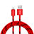 Cavo da USB a Cavetto Ricarica Carica L10 per Apple iPhone 13 Mini Rosso