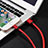 Cavo da USB a Cavetto Ricarica Carica L11 per Apple iPhone 13 Pro Max Rosso