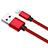 Cavo da USB a Cavetto Ricarica Carica L11 per Apple iPhone 13 Pro Max Rosso