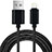 Cavo da USB a Cavetto Ricarica Carica L13 per Apple iPhone 12 Pro Max Nero