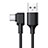 Nero Cavo Type-C Android Universale T22 per Apple iPad Air 5 10.9 (2022) Nero