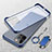 Cover Crystal Trasparente Rigida Cover con Magnetico Anello Supporto per Apple iPhone 13 Pro Blu
