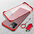 Cover Crystal Trasparente Rigida Cover con Magnetico Anello Supporto per Apple iPhone 13 Pro Rosso