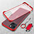 Cover Crystal Trasparente Rigida Cover con Magnetico Anello Supporto per Apple iPhone 14 Plus Rosso