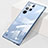 Cover Crystal Trasparente Rigida Cover H01 per Samsung Galaxy S21 Ultra 5G Blu