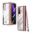 Cover Crystal Trasparente Rigida Cover H03 per Samsung Galaxy Z Fold2 5G Oro Rosa