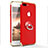 Cover Lusso Metallo Laterale e Plastica con Anello Supporto A04 per Apple iPhone 8 Plus Rosso