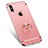 Cover Lusso Metallo Laterale e Plastica con Anello Supporto F02 per Apple iPhone Xs Oro Rosa