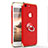 Cover Lusso Metallo Laterale e Plastica con Anello Supporto per Apple iPhone 8 Rosso