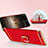 Cover Lusso Metallo Laterale e Plastica con Anello Supporto per Huawei Honor 9 Premium Rosso