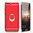 Cover Lusso Metallo Laterale e Plastica con Anello Supporto per Huawei Honor 9 Rosso
