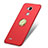 Cover Plastica Rigida Opaca con Anello Supporto A04 per Huawei Mate 7 Rosso