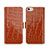 Cover Portafoglio In Pelle con Supporto Coccodrillo per Apple iPhone 5 Marrone