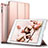 Cover Portafoglio In Pelle con Supporto L01 per Apple iPad 2 Oro Rosa