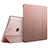 Cover Portafoglio In Pelle con Supporto L01 per Apple iPad 3 Oro Rosa