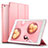 Cover Portafoglio In Pelle con Supporto L06 per Apple iPad Mini Rosa