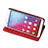 Cover Portafoglio In Pelle con Supporto per Huawei GR5 Rosso