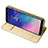 Cover Portafoglio In Pelle con Supporto per Samsung Galaxy A6 Plus Oro