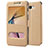 Cover Portafoglio In Pelle con Supporto per Samsung Galaxy J7 Prime Oro