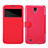 Cover Portafoglio In Pelle con Supporto per Samsung Galaxy Mega 6.3 i9200 i9205 Rosso