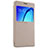 Cover Portafoglio In Pelle con Supporto per Samsung Galaxy On5 Pro Oro