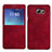 Cover Portafoglio In Pelle con Supporto U01 per Samsung Galaxy S7 Edge G935F Rosso