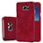 Cover Portafoglio In Pelle con Supporto U01 per Samsung Galaxy S7 Edge G935F Rosso