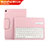 Cover Portafoglio In Pelle con Tastiera L01 per Huawei MediaPad M3 Lite 10.1 BAH-W09 Rosa