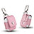 Cover Protettive Skin in Pelle con Moschettone per AirPods Custodia di Ricarica A01 Rosa