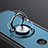 Cover Silicone e Plastica Opaca con Anello Supporto A01 per Huawei Honor V9 Blu