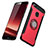 Cover Silicone e Plastica Opaca con Anello Supporto per Huawei Honor 9 Lite Rosso