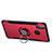 Cover Silicone e Plastica Opaca con Anello Supporto per Huawei P20 Lite Rosso