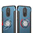 Cover Silicone e Plastica Opaca con Anello Supporto per Huawei Rhone Blu