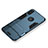 Cover Silicone e Plastica Opaca con Supporto per Apple iPhone Xs Blu