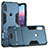 Cover Silicone e Plastica Opaca con Supporto per Huawei Nova 3e Blu