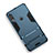 Cover Silicone e Plastica Opaca con Supporto per Huawei P20 Lite Blu