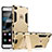 Cover Silicone e Plastica Opaca con Supporto per Huawei P8 Oro