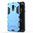 Cover Silicone e Plastica Opaca con Supporto per Samsung Galaxy A9 Star Lite Blu